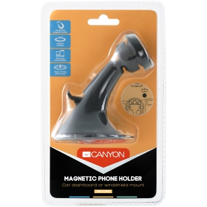 Telefoane & accesorii - Canyon CH-6 Car Holder for Smartphones,magnetic suction function ,with 2 plates(rectangle/circle), black ,97*67.5*107mm 0.068kg