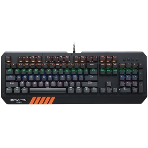 Tastaturi Gaming - CANYON Hazard GK-6, Wired multimedia gaming keyboard with lighting effect, 108pcs rainbow LED, Numbers 104keys, EN double injection layout, cable length 1.8M, 450.5*163.7*42mm, 0.90kg, color black