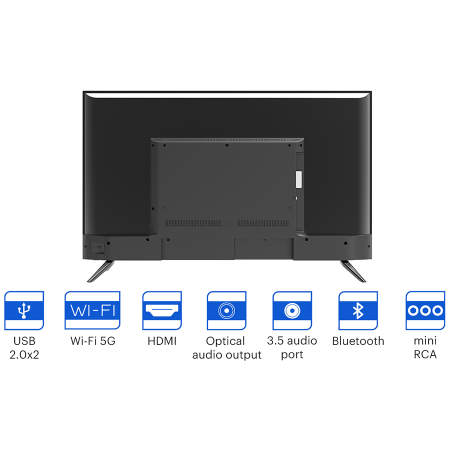 43', FHD, Android TV 11, Black, 1920x1080, 60 Hz, Sound by JVC, 2x12W, 53 kWh/1000h , BT5.1, HDMI ports 4, 24 months [11]