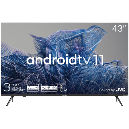 43', UHD, Android TV 11, Black, 3840x2160, 60 Hz, Sound by JVC, 2x12W, 53 kWh/1000h , BT5.1, HDMI ports 4, 24 months [0]