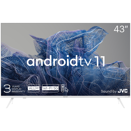 43', UHD, Android TV 11, White, 3840x2160, 60 Hz, Sound by JVC, 2x12W, 53 kWh/1000h , BT5.1, HDMI ports 4, 24 months [0]