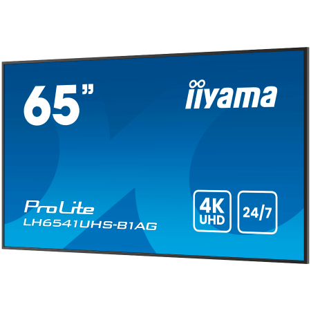 65" 3840x2160, 4K UHD IPS panel, 1% Haze, Landscape and Portrait mode, Speakers 2x 10W , 3x HDMI, 500cd/m2, Media Play USB Port, Control LAN / RS232C, VESA 500x500 -wallmount included [2]