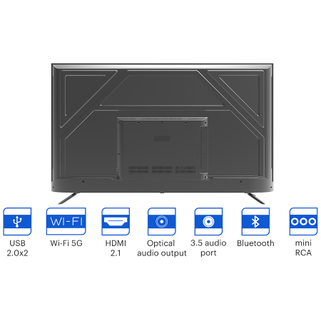 65 , UHD, Android TV 11, Black, 3840х2160, 60 Hz, Sound by JVC, 2x12W, 53 kWh/1000h , BT5.1, HDMI ports 4, 24 months [11]