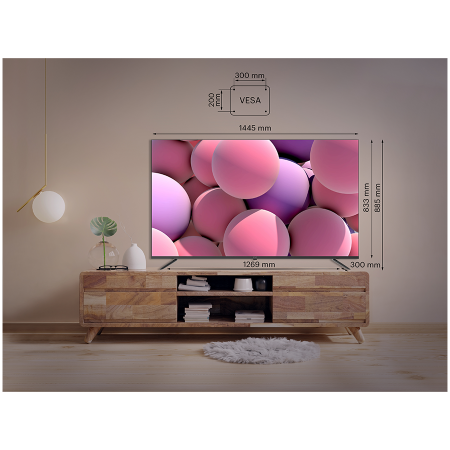 65 , UHD, Android TV 11, Black, 3840х2160, 60 Hz, Sound by JVC, 2x12W, 53 kWh/1000h , BT5.1, HDMI ports 4, 24 months [9]