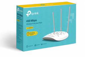 ACCESS POINT TP-LINK wireless  450Mbps, port 10/100Mbps, 3 antene externe, pasiv PoE, Atheros, 3T3R, 2.4GHz, Passive PoE, QSS Push Button "TL-WA901N" (include timbru verde 1 leu) [3]