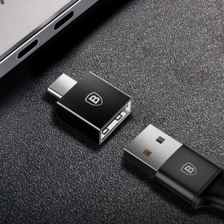 ADAPTOR Baseus Exquisite OTG, USB Type-C(T) to USB(M), negru \\"CATJQ-B01\\" [1]