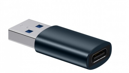 Adaptoare - ADAPTOR Baseus Ingenuity Series Mini OTG, USB 3.1 (T) to USB Type-C (M), corp metalic, albastru "ZJJQ000103" (include timbru verde 0.25 lei) - 6932172605803