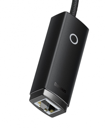 ADAPTOR RETEA Baseus Lite, USB 2.0 to RJ-45 Gigabit LAN Adapter, LED, negru "WKQX000101" (include TV 0.18lei) - 6932172606053 [1]