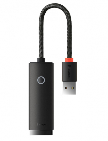 Adaptoare - ADAPTOR RETEA Baseus Lite, USB 2.0 to RJ-45 Gigabit LAN Adapter, LED, negru "WKQX000101" (include TV 0.18lei) - 6932172606053