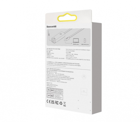 ADAPTOR RETEA Baseus Lite, USB Type-C to RJ-45 10/100 Mbps Adapter, LED, alb "WKQX000202" (include TV 0.18lei) - 6932172606091 [3]