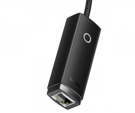 ADAPTOR RETEA Baseus Lite, USB Type-C to RJ-45 Gigabit LAN, LED, negru "WKQX000301" (include TV 0.18lei) - 6932172606114 [1]