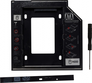 Accesorii Laptop - Adaptor SSD pentru CD/DVD Bay, pentru Notebook, NORMAL, 12mm, "SPR-25DVDN"