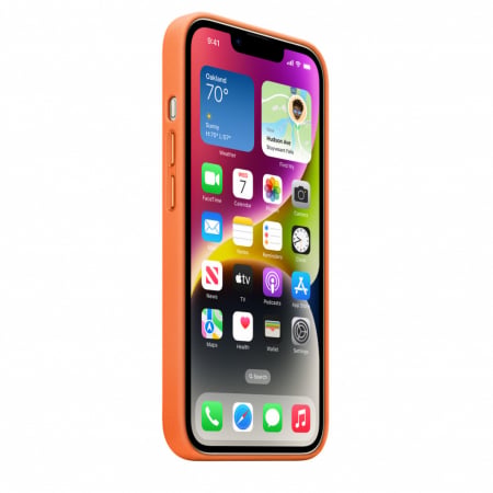 Apple iPhone 14 Leather Case with MagSafe - Orange [6]