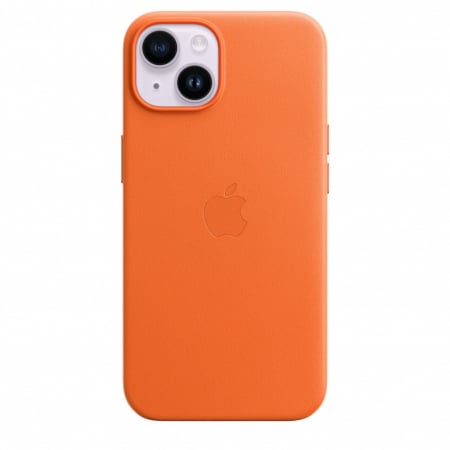 Apple iPhone 14 Leather Case with MagSafe - Orange [2]