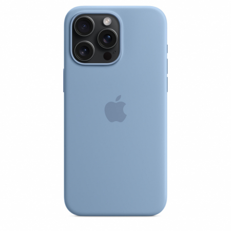 Apple iPhone 15 Pro Max Silicone Case w MagSafe - Winter Blue [3]