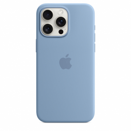 Apple iPhone 15 Pro Max Silicone Case w MagSafe - Winter Blue [2]