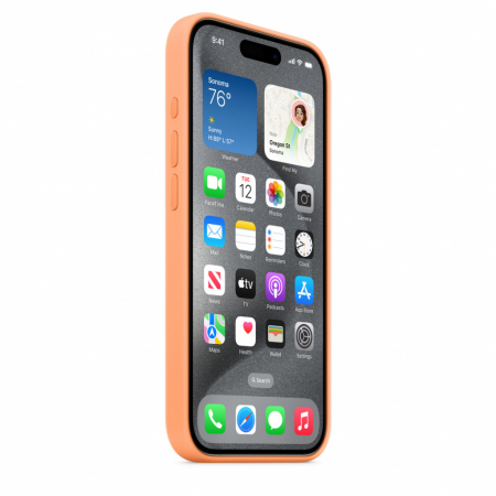 Apple iPhone 15 Pro Silicone Case w MagSafe - Orange Sorbet [5]
