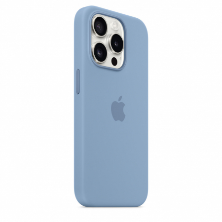 Apple iPhone 15 Pro Silicone Case w MagSafe - Winter Blue [4]