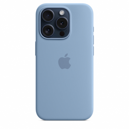 Apple iPhone 15 Pro Silicone Case w MagSafe - Winter Blue [1]