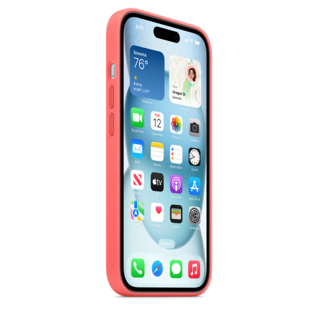 Apple iPhone 15 Silicone Case w MagSafe - Guava [1]
