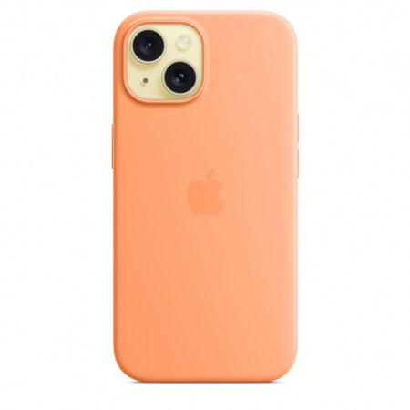 Apple iPhone 15 Silicone Case w MagSafe - Orange Sorbet [1]