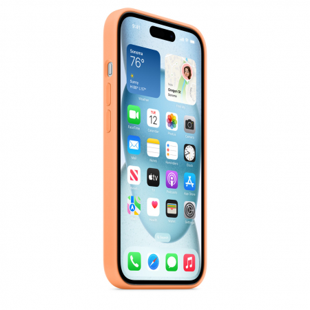 Apple iPhone 15 Silicone Case w MagSafe - Orange Sorbet [4]