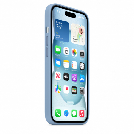 Apple iPhone 15 Silicone Case w MagSafe - Winter Blue [6]
