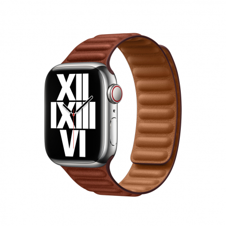 Apple Watch 41mm Band: Umber Leather Link - M/L [2]