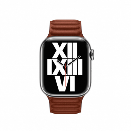 Apple Watch 41mm Band: Umber Leather Link - S/M [2]