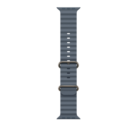 Smart Watch - Apple Watch 49mm Band:  Anchor Blue Ocean Band - Natural Titanium Finish
