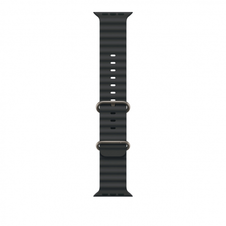 Laptop, Tablete & Telefoane - Apple Watch 49mm Band:  Black Ocean Band - Natural Titanium Finish