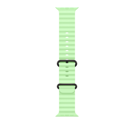 Smart Watch - Apple Watch 49mm Band:  Neon Green Ocean Band Extension - Black Titanium Finish