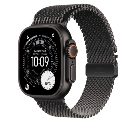 Apple Watch 49mm Loop:  Black Titanium Milanese Loop - Small [2]