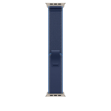 Laptop, Tablete & Telefoane - Apple Watch 49mm Loop:  Blue/Bright Blue Trail Loop - M/L - Natural Titanium Finish
