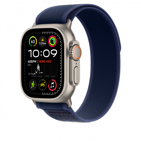 Apple Watch 49mm Loop:  Blue Trail Loop - M/L - Natural Titanium Finish [1]