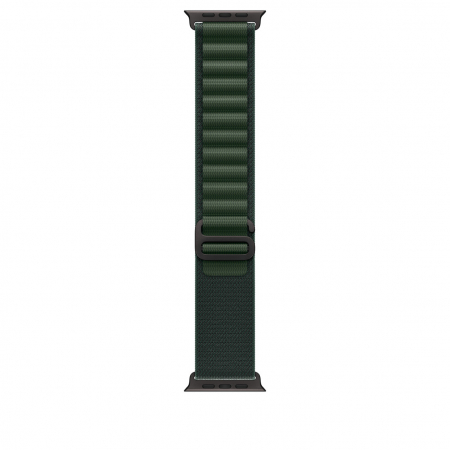 Apple Watch 49mm Loop:  Dark Green Alpine Loop - Medium - Black Titanium Finish [0]