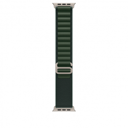 Laptop, Tablete & Telefoane - Apple Watch 49mm Loop:  Dark Green Alpine Loop - Small - Natural Titanium Finish