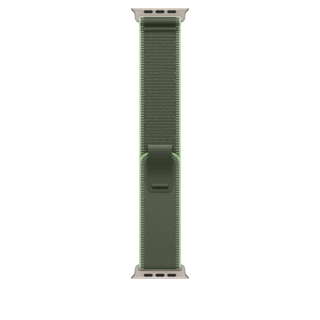 Smart Watch - Apple Watch 49mm Loop:  Green/Neon Trail Loop - S/M - Natural Titanium Finish