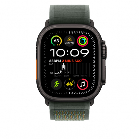 Apple Watch 49mm Loop:  Green Trail Loop - M/L - Black Titanium Finish [1]