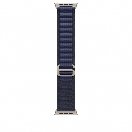 Apple Watch 49mm Loop:  Navy Alpine Loop - Medium - Natural Titanium Finish [0]