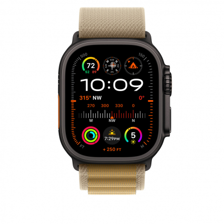 Apple Watch 49mm Loop:  Tan Alpine Loop - Large - Black Titanium Finish [1]