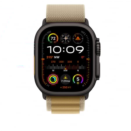 Apple Watch 49mm Loop:  Tan Alpine Loop - Medium - Black Titanium Finish [2]