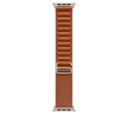 Smart Watch - Apple Watch 49mm Loop:  Terra Cotta Alpine Loop - Medium - Natural Titanium Finish