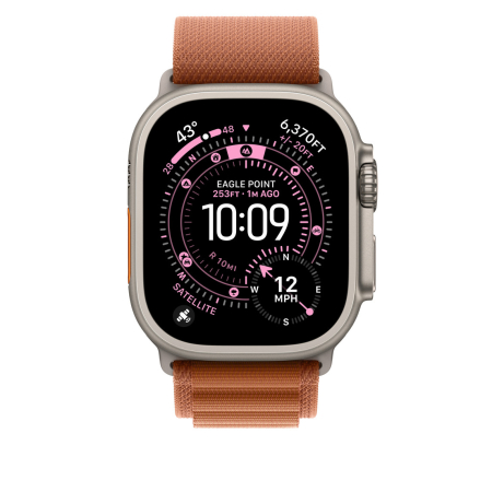 Apple Watch 49mm Loop:  Terra Cotta Alpine Loop - Medium - Natural Titanium Finish [2]