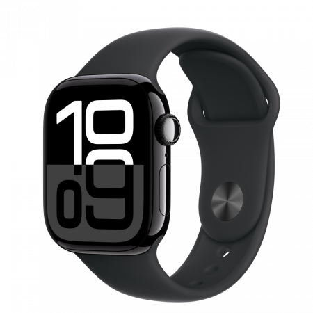 Apple Watch S10 Cellular 42mm Jet Black Alu Case with Black Sport Band - S/M [0]