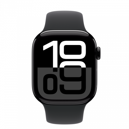 Apple Watch S10 Cellular 42mm Jet Black Alu Case with Black Sport Band - S/M [1]