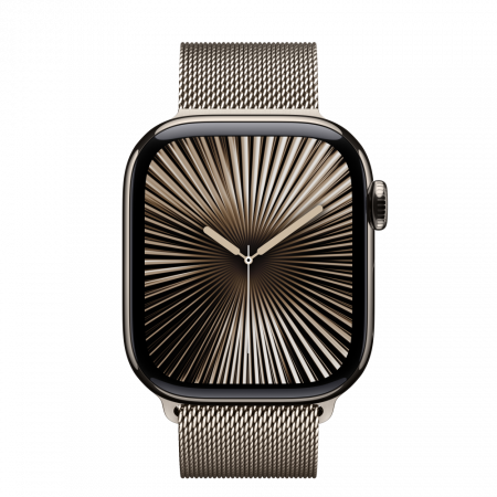 Apple Watch S10 Cellular 42mm Natural Titanium Case with Natural Milanese Loop [2]