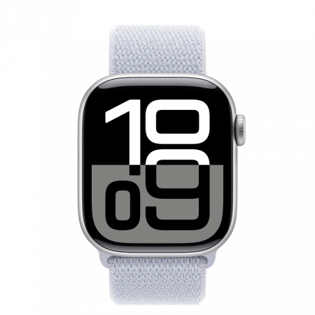 Apple Watch S10 Cellular 42mm Silver Alu Case with Blue Cloud Sport Loop [1]