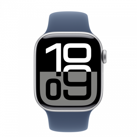Apple Watch S10 Cellular 42mm Silver Alu Case with Denim Sport Band - S/M [1]