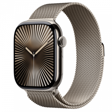 Apple Watch S10 Cellular 46mm Natural Titanium Case with Natural Milanese Loop - M/L [0]